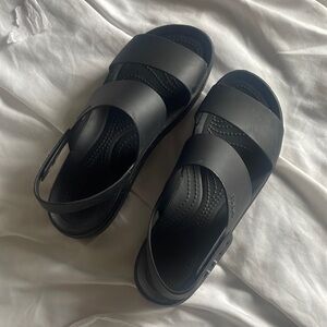 Platform croc sandals